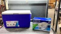 COLEMAN COOLER AND BRITA WATER DISPENSER