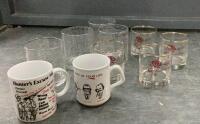 (2) BOXES W/ MUGS & GLASSWARE ASSORTMENT