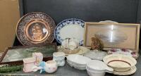 VINTAGE ITEMS - SPECIAL OCCASSION & SERVING PIECES, BRASS WALL DECOR, ETC