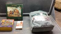 HOODED WEIGHTED THROW, 2 PUZZLES, BOOK