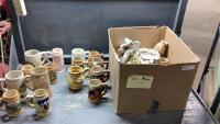 BOX OF ASSORTED BEER MUGS