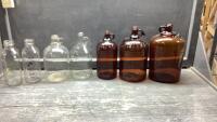 BOX WITH ASSORTMENT OF OLD BOTTLES