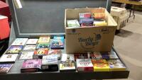 BOX WITH AUDIO BOOK CASSETTES + CD&rsquo;S, MUSIC CD&rsquo;S