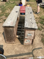 TWO WOOD SIDE TOOLBOXES