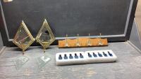 FLAT W/ (2)PARTYLITE CANDLE HOLDERS, COAT HANGER(WALL MOUNT), NAIL POLISH
