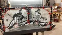 (2) SMALL PLASTIC HOCKEY NETS WITH TARGET