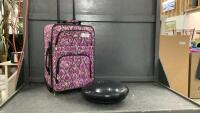 CARRY-ON ROLLING SUITCASE & FOOT MASSAGE CUSHION