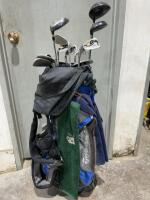 Set of golf clubs in Taylormade bag