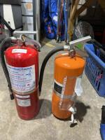 Two cannister fire extinguishers