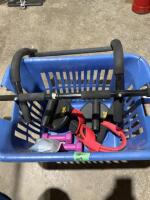 Basket of exercise equipment