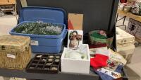 SHELF #9 - CHRISTMAS DECOR - STOCKINGS, WILLOW TREE ITEMS