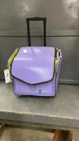 "OPTIONS" SMALL ROLLING PURPLE TOTE