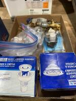 Flat of plumbing parts