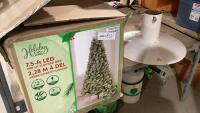 SHELF #2 - 7.5&rsquo; PRELIT TREE, HEAVY METAL TREE STAND, WREATH
