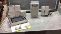 (5)SMALL SONY SPEAKER, (3) ALTEC LANSING SPEAKERS AND KODAK DIGITAL PICTURE FRAME