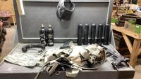 BOX W/TIPPMAN PAINTBALL GUN AND ACCESSORIES