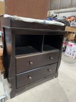 Well, built wooden storage table