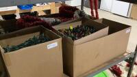 SHELF #17 - BOXES OF CHRISTMAS LIGHTS + BULBS AND LIGHTED CANDY CANES