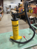 Double action hand pump with pressure gauge