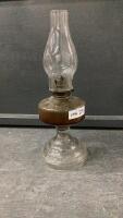 KEROSENE LAMP W/ CLEAR GLASS BASE