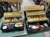 Three tackle boxes and contents