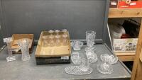 BOX W/ CRYSTAL GLASSWARE - SOME PINWHEEL