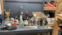 (2) BOXES W/ CANDLE HOLDERS, ROCKING HORSE MONEY BANK (NO STOPPER)