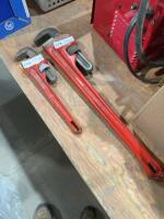 Two Steel pipe, wrenches