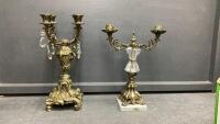 (2) VINTAGE BRASS CANDLESTICK HOLDERS
