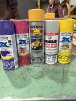 Case of RUSTOLEUM and TREMCLAD spray cans