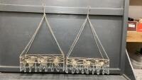 (2) HANGING VOTIVE CANDLE HOLDERS W/ CRYSTAL DANGLES