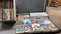 PHILIPS VHS/DVD PLAYER AND BOX OF VHS MOVIES