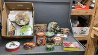 BOX OF VINTAGE TINS