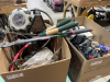 Two boxes, miscellaneous tools and auto parts