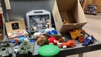 MICROSCOPE SET, TOY VEHICLES, &ldquo;CANDE&rdquo; RETRO RINGS, STUFFIES, MISC
