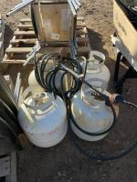 20 pound propane tanks and (3) have contents