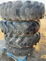 Set of four INDUSTRIAL TELAHANDLER TIRES ON RIMS