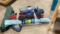 BUNDLE OF FOLDING CAMP CHAIRS, (2) TENTS, UMBRELLA
