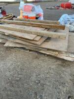 Pallet of used plywood pieces