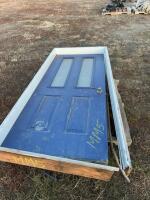 36 inch exterior door with window and frame