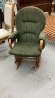 GLIDER ROCKER W/ GREEN CUSHIONS