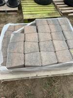 Red retaining wall concrete blocks