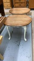 (2) OVAL WOOD END TABLES
