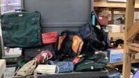 LARGE BOX OF DUFFEL BAGS, SATCHELS AND PURSES