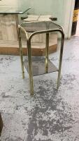 GLASS & BRASS END TABLE