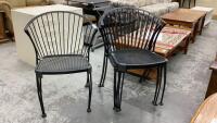(4) STEEL FRAME PATIO CHAIRS - STACKING