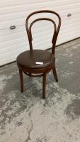 BAMBOO CHAIR W/ BROWN VINYL SEAT