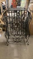 METAL + WICKER WINE BOTTLE HOLDER