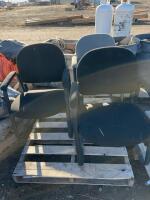 Three padded lobby chairs
