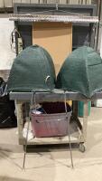 (3)ITEMS - PLANT HOT HOUSES, YARD BAG HOLDER, CORK BOARD